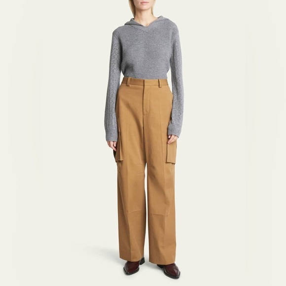 VICTORIA BECKHAM Relaxed Wide Leg Cargo Trousers Pants Tobacco Size 0  $690 NWT - Picture 1 of 8